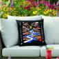 Preview: Artwork Mittelrhein Kissen auf der Gartenlounge