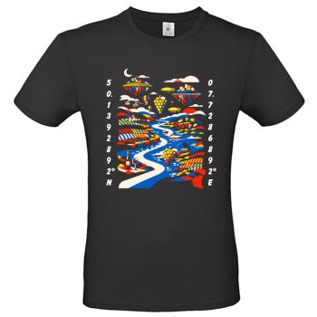 Preview: schwarzes leichtes T-Shirt Designfabrikanten Artwork Mittelrhein