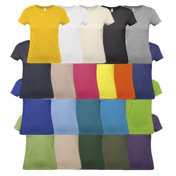 Damen Rundhals Basic T-Shirt