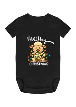 Preview: schwarzer Baby Body kurzarm Weihnachtstiere