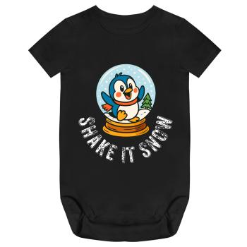 schwarzer Baby Body kurzarm Weihnachtstiere