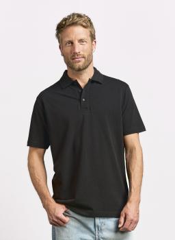 Herren Superior Poloshirt unifarbe schwarz