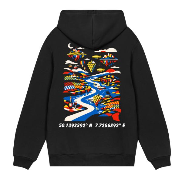 Art Mittelrhein Rückenprint Hoodie schwarz