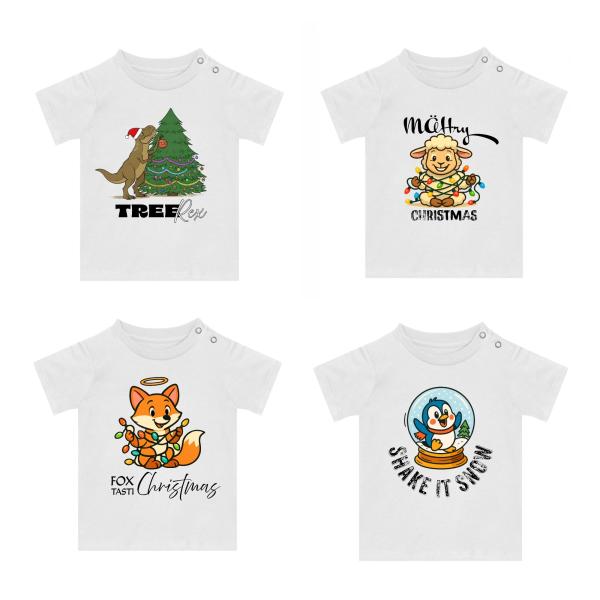 Baby Shirt kurzarm Weihnachtstiere