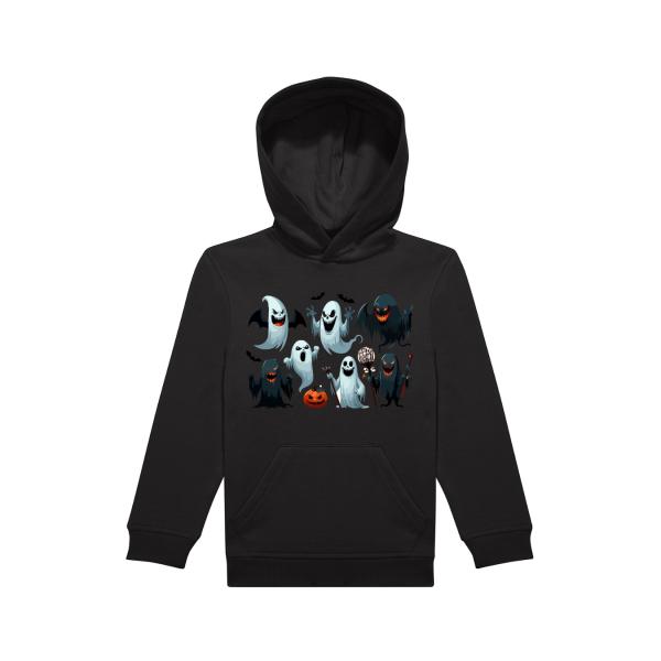 Ghosties Kinder Hoodie Black & White