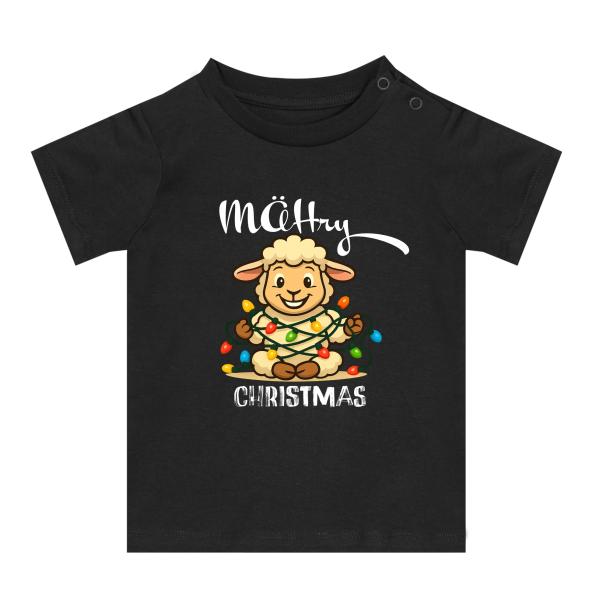 schwarzes Baby Shirt kurzarm Weihnachtstiere