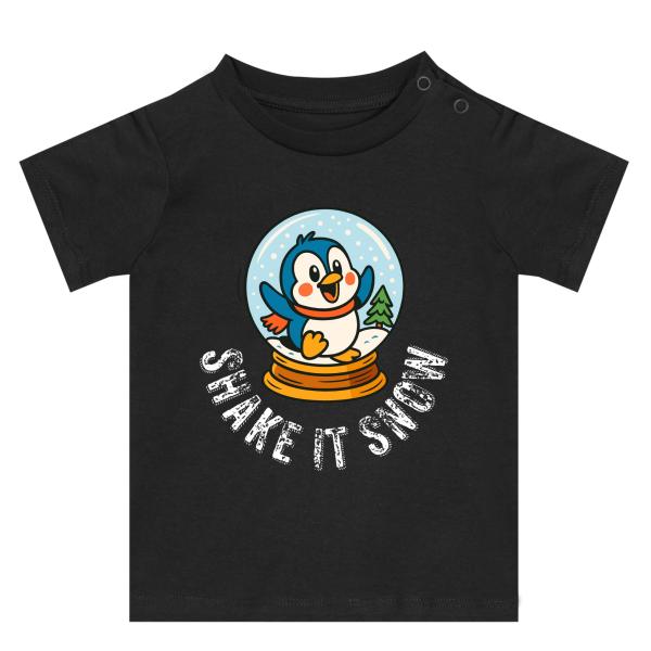 schwarzes Baby Shirt kurzarm Weihnachtstiere