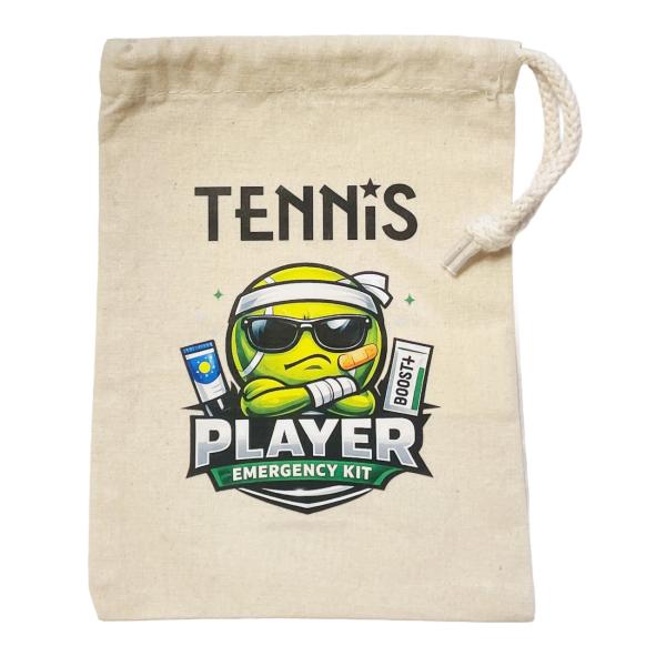 Tennis Notfallbeutel mit lustigem Tennisballmotiv Aufdruck
