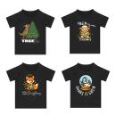 schwarzes Baby Shirt kurzarm Weihnachtstiere