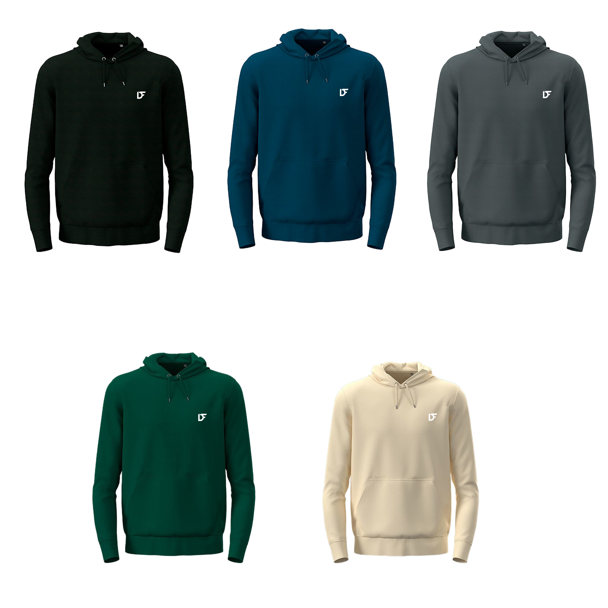 5 Farben Basic Hoodie